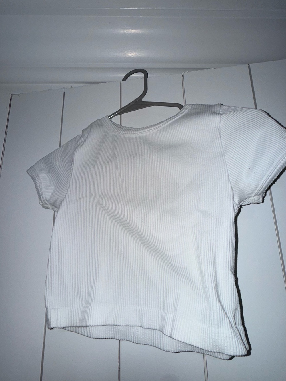 Altar'd State Women’s White Ribbed Short Sleeve Tee
